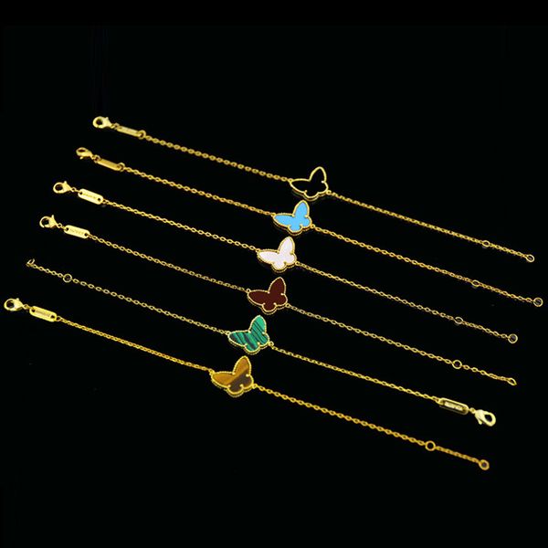 simple classic butterfly sweet designer charm bracelets for women 18k gold brand luxury shell white green black red bracelet jewelry, Golden;silver
simple classic butterfly sweet designer charm bracelets for women 18k gold brand luxury shell white green black red bracelet jewelry, Golden;silver