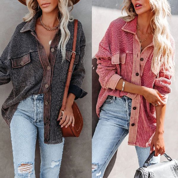 women's jackets turn down collar women long sleeve pink coat casual streetwear button female loose pocket patchwork lapel outerwear, Black;brown
women's jackets turn down collar women long sleeve pink coat casual streetwear button female loose pocket patchwork lapel outerwear, Black;brown