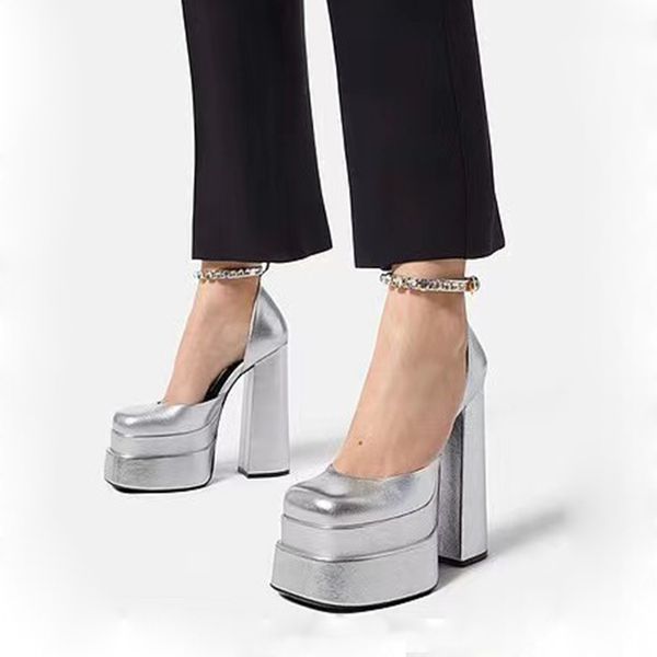 silver platform pumps shoes crystal-embellished shoes metal skin chunky high heels sandals women's luxury designers dress shoe evening, Black
silver platform pumps shoes crystal-embellished shoes metal skin chunky high heels sandals women's luxury designers dress shoe evening, Black
