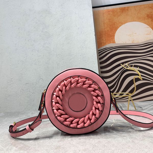 5a quality circular crossbody shoulder bag genuine leather zipper closure chain decoration round handbags purse removable strap solid color
5a quality circular crossbody shoulder bag genuine leather zipper closure chain decoration round handbags purse removable strap solid color