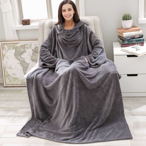 others apparel soft warm blanket long coral fleece blanket with sleeves coral fleece pocket blanket winter wash flannel blankets robe t22101, Black;white
others apparel soft warm blanket long coral fleece blanket with sleeves coral fleece pocket blanket winter wash flannel blankets robe t22101, Black;white