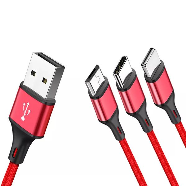 1.2m 3 in 1 nylon braided cables multi colors usb fast charging cable type c android charger cord
1.2m 3 in 1 nylon braided cables multi colors usb fast charging cable type c android charger cord
