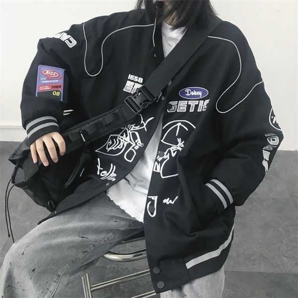 hiphop baseball jackets clothes gothic streetwear bf bomber varsity outerwear black basic jacket women clothing loose goth 220722, Black;brown
hiphop baseball jackets clothes gothic streetwear bf bomber varsity outerwear black basic jacket women clothing loose goth 220722, Black;brown