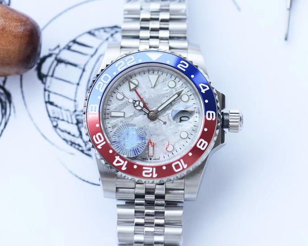 with original box men's watches 40mm gmt wristwatches automatic mechanical ceramic coke bezel stainless steel strap with folded buckle, Slivery;brown
with original box men's watches 40mm gmt wristwatches automatic mechanical ceramic coke bezel stainless steel strap with folded buckle, Slivery;brown