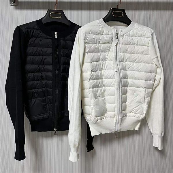 womens down parkas womens down jacket spring and autumn short lightweight round neck knitted stitching ladies black and white coat 220912
womens down parkas womens down jacket spring and autumn short lightweight round neck knitted stitching ladies black and white coat 220912