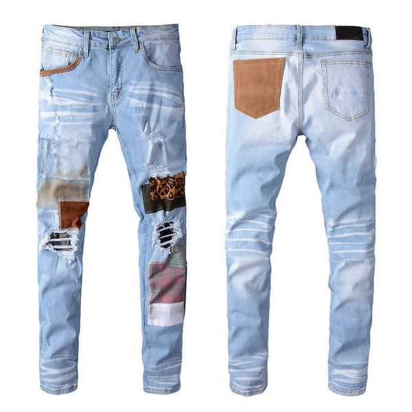 men's jeans 2021 hip-hop high-street fashion brand jeans retro torn fold stitching men's designer motorcycle riding slim-fitting p, Blue
men's jeans 2021 hip-hop high-street fashion brand jeans retro torn fold stitching men's designer motorcycle riding slim-fitting p, Blue