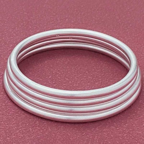 fashion 999 silver bangles ancient method jewelry matte silver bangles bracelet for women srebrna bransoletka pulsera de plata 044, Black