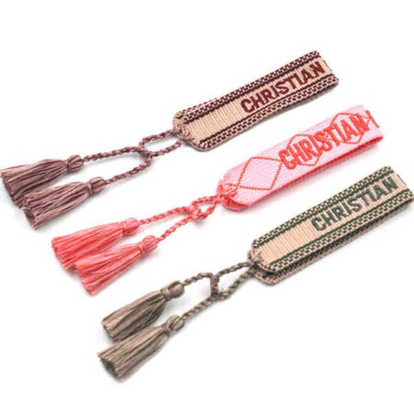 luxury women bracelets fashion brand d designer bangle jewelry bohemian female embroidered letter hand woven tassel rope bracelet men girl f, Golden;silver 
luxury women bracelets fashion brand d designer bangle jewelry bohemian female embroidered letter hand woven tassel rope bracelet men girl f, Golden;silver