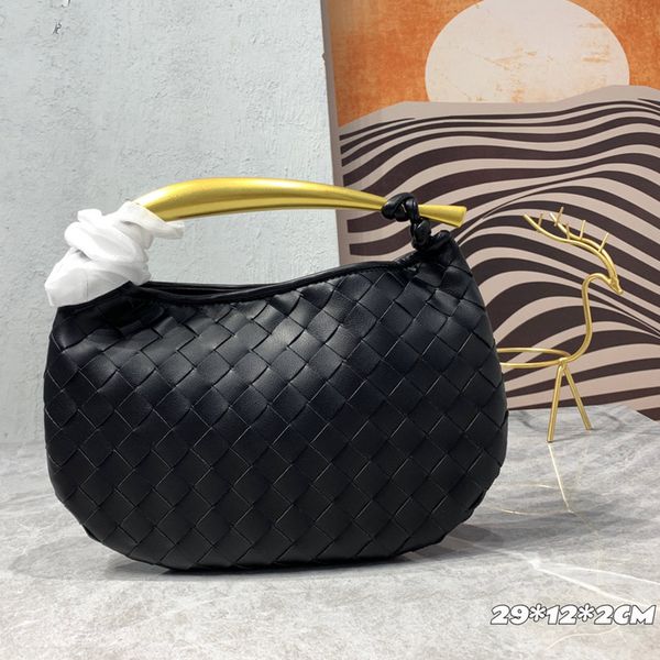 29cm weave handbags purse tote bag solid color hand pouch wallets genuine leather copper metal handle magnetic clasp inside fashion letters
29cm weave handbags purse tote bag solid color hand pouch wallets genuine leather copper metal handle magnetic clasp inside fashion letters