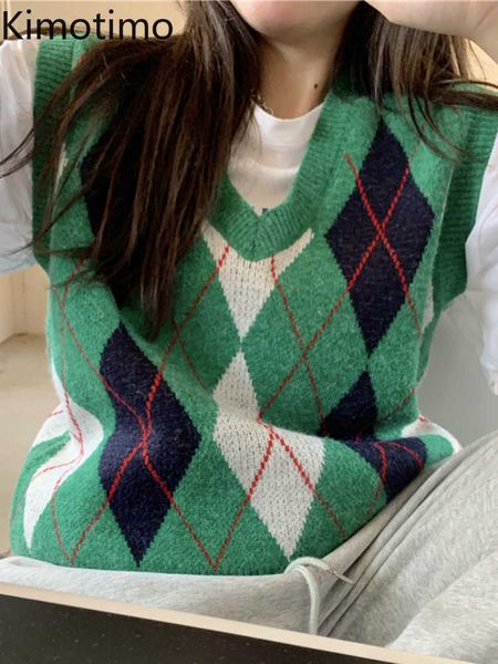 women's sweaters kimotimo argyle palid knitted vest women autumn vneck outfit sleeveless vest korean chic retro loose whole competition, White;black
women's sweaters kimotimo argyle palid knitted vest women autumn vneck outfit sleeveless vest korean chic retro loose whole competition, White;black