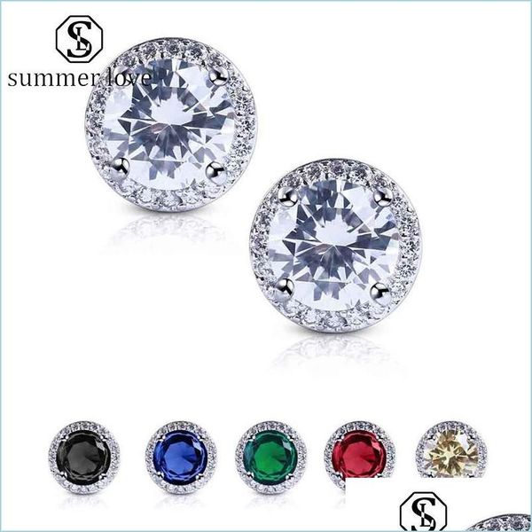 stud classic 3a cubic zirconia round transparent stud earring for women girls white rhinestone mticolor fashion wedding jewelry gift- dhqgf, Golden;silver
stud classic 3a cubic zirconia round transparent stud earring for women girls white rhinestone mticolor fashion wedding jewelry gift- dhqgf, Golden;silver