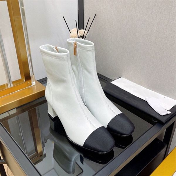 autumn and winter classic color matching square head ankle boots side zipper women fashion boot, Black
autumn and winter classic color matching square head ankle boots side zipper women fashion boot, Black