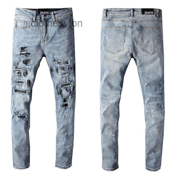 jeans 2022 amirs jean designer amirsy trend brand splash ink graffiti drill hole patch slim fit feet 626, Blue
jeans 2022 amirs jean designer amirsy trend brand splash ink graffiti drill hole patch slim fit feet 626, Blue