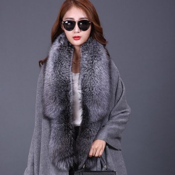 women 100 wool pashmina cape whole fox fur collar poncho for party dinner grey, Blue;gray
women 100 wool pashmina cape whole fox fur collar poncho for party dinner grey, Blue;gray
