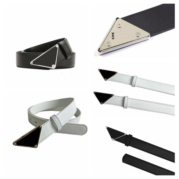 designer belt mens fashion cintura belts for women designers length 90cm alloy triangle logo cowskin white black ceinture femme cinturon ho, Black;brown