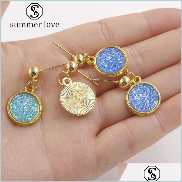 stud new arrival druzy drusy resin earring for women sparkly dome seals round bling dangle simple valentines day jewelry drop delivery dhmhz, Golden;silver
stud new arrival druzy drusy resin earring for women sparkly dome seals round bling dangle simple valentines day jewelry drop delivery dhmhz, Golden;silver