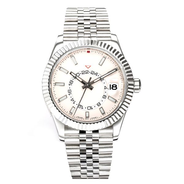 steel mens watches gmt automatic movement small dial calendar full work 42mm watch stainless sky dweller luminous business wristwatches, Slivery;brown
steel mens watches gmt automatic movement small dial calendar full work 42mm watch stainless sky dweller luminous business wristwatches, Slivery;brown