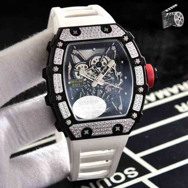 richa milles wristwatches mechanical watch tonneau skelet inlaid diamonds gmt clock bezel carbon fiber automatic sports luxury mens watches, Slivery;brown
richa milles wristwatches mechanical watch tonneau skelet inlaid diamonds gmt clock bezel carbon fiber automatic sports luxury mens watches, Slivery;brown