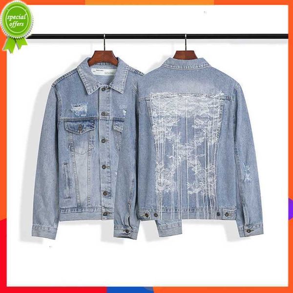 men's jacket correct version 20ss offs style craft embroidered sling letter arrow washed old denim coat, Black;brown
men's jacket correct version 20ss offs style craft embroidered sling letter arrow washed old denim coat, Black;brown