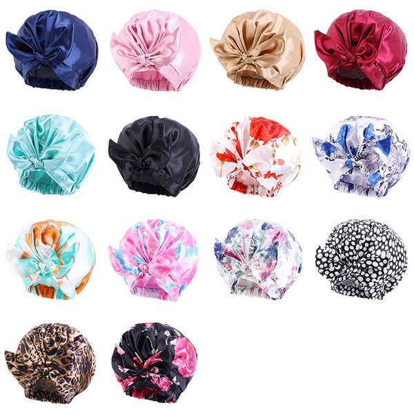 floral print satin bonnet shower cap with tie ladies double layer waterproof fabric cap bath hat soft headcover, Blue;gray
floral print satin bonnet shower cap with tie ladies double layer waterproof fabric cap bath hat soft headcover, Blue;gray