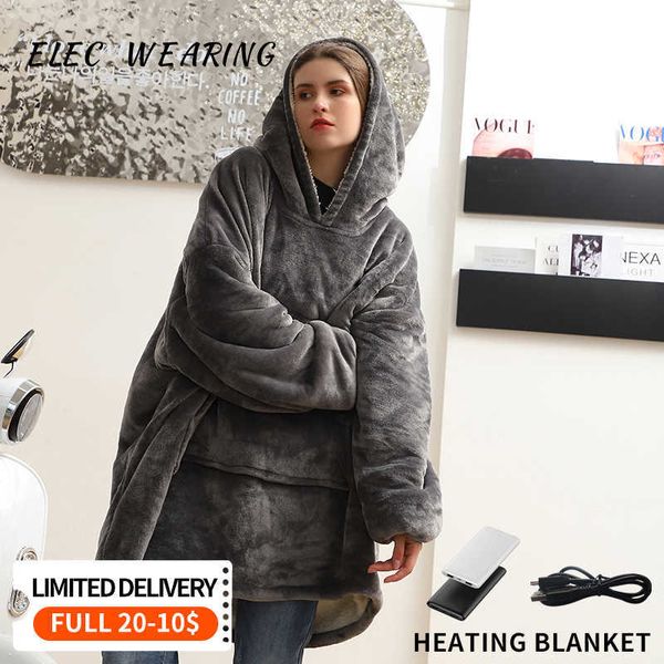 others apparel elec wearing hooded blanket plaid warmth fleece with sleeves winter plush heating tv electric t221018, Black;white
others apparel elec wearing hooded blanket plaid warmth fleece with sleeves winter plush heating tv electric t221018, Black;white
