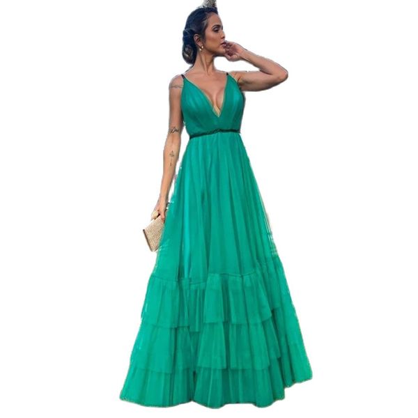 simple green layered tulle prom dresses long saudi arabia formal evening party gowns dubai backless 2023, Black
simple green layered tulle prom dresses long saudi arabia formal evening party gowns dubai backless 2023, Black