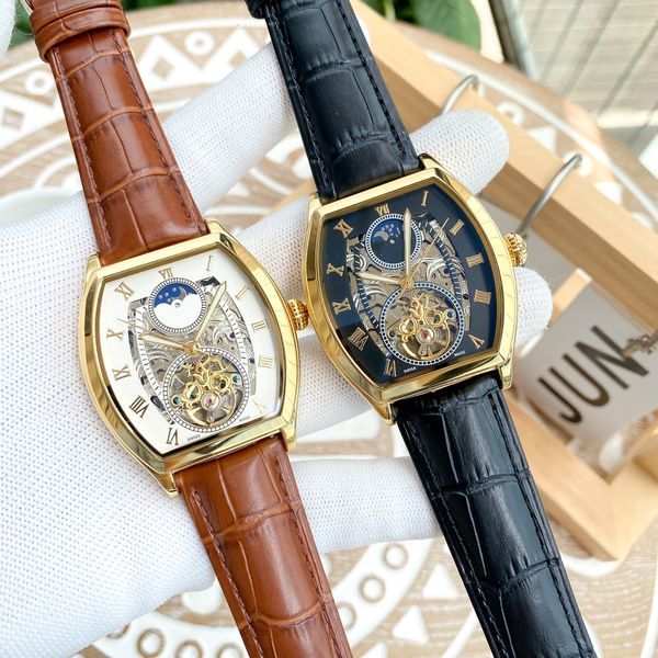 exquisite men's watch hollow out design full automatic mechanical movement cowhide strap 40mm, Slivery;brown
exquisite men's watch hollow out design full automatic mechanical movement cowhide strap 40mm, Slivery;brown