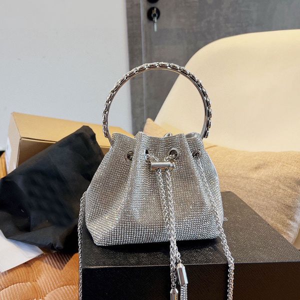 crystal bucket bag women dinner handbags purse drawstring chain tassel round handle silver hardware hand clutch pouch wallets small tote bag
crystal bucket bag women dinner handbags purse drawstring chain tassel round handle silver hardware hand clutch pouch wallets small tote bag