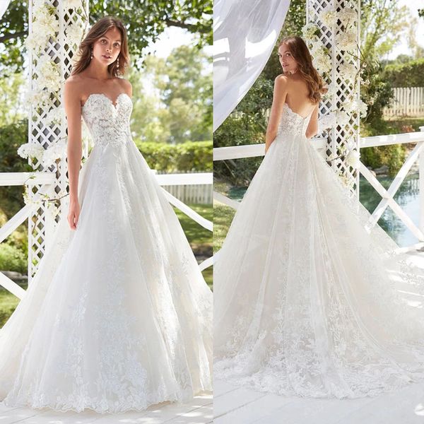 elegant lace tulle wedding dress 2022 women sweetheart backless princess gown a-line bride dress, White
elegant lace tulle wedding dress 2022 women sweetheart backless princess gown a-line bride dress, White