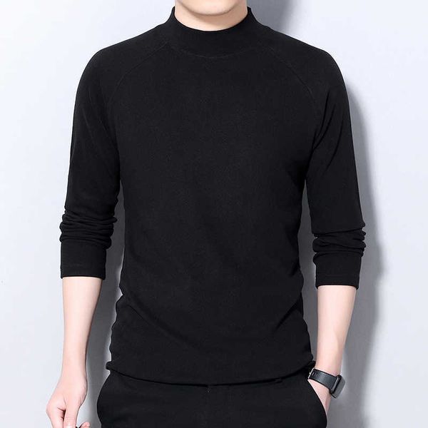 men's sweaters 2022 fashion trend men cloing spring and autumn solid color self-cultivation high-ne long-sleeved t-shirt pullover g2210, White;black
men's sweaters 2022 fashion trend men cloing spring and autumn solid color self-cultivation high-ne long-sleeved t-shirt pullover g2210, White;black