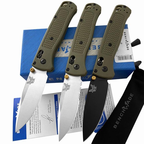 Image of Benchmade 535/535s Bugout AXIS Folding Knife 3.24&#039;&#039; Mark S30V Satin Plain Blade Green Nylon glass Fiber Handles Pocket Knives Outdoor EDC Tools 550 537 560 556 555 533 781