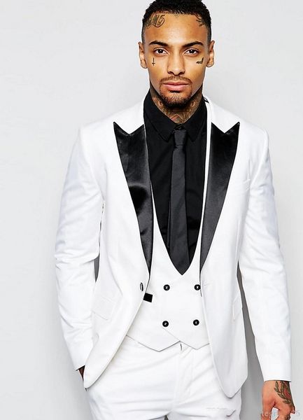 excellent white groom tuxedos black peak lapel slim fit groomsmen wedding dress fashionable man jacket blazer 3 piece suit, Black;gray
excellent white groom tuxedos black peak lapel slim fit groomsmen wedding dress fashionable man jacket blazer 3 piece suit, Black;gray