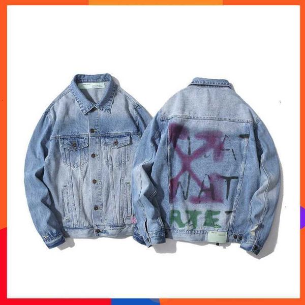 men's jacket offs style ow new hand-painted graffiti rendering arrow used motorcycle couple denim, Black;brown
men's jacket offs style ow new hand-painted graffiti rendering arrow used motorcycle couple denim, Black;brown