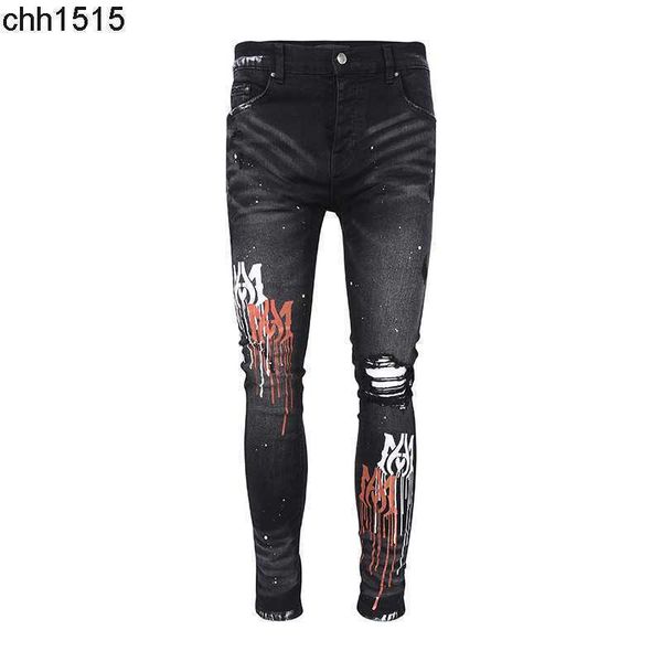 amirs style patchwork embroidery letters on the side are worn out damaged washed slim fitting jeans high street black, Blue
amirs style patchwork embroidery letters on the side are worn out damaged washed slim fitting jeans high street black, Blue