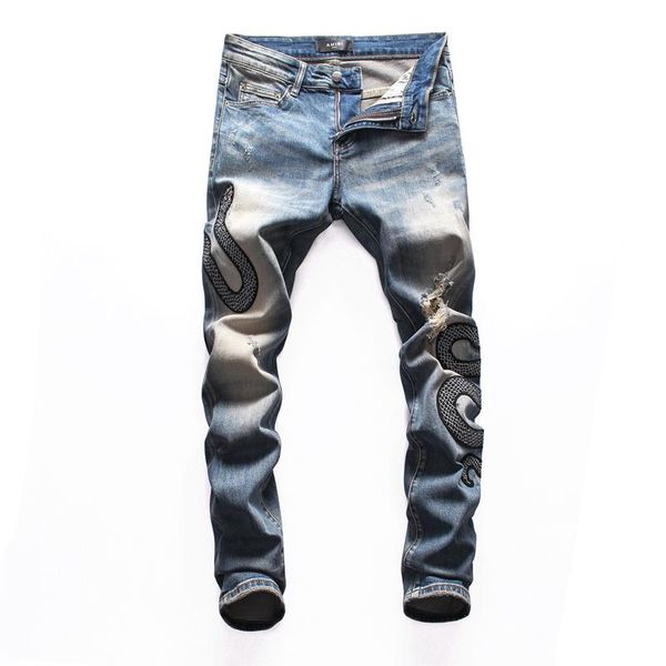 2021 tiktok mens fashion straight slim ripped jeans trousers men streetwear motorcycle biker jean pants size 29-38 8097246p, Blue
2021 tiktok mens fashion straight slim ripped jeans trousers men streetwear motorcycle biker jean pants size 29-38 8097246p, Blue