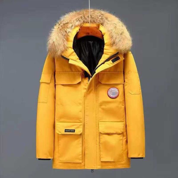 men's down parkas canada winter work clothes jacket outdoor thickened fashion warm keeping couple live broadcast canadian goose hoodie, Black
men's down parkas canada winter work clothes jacket outdoor thickened fashion warm keeping couple live broadcast canadian goose hoodie, Black