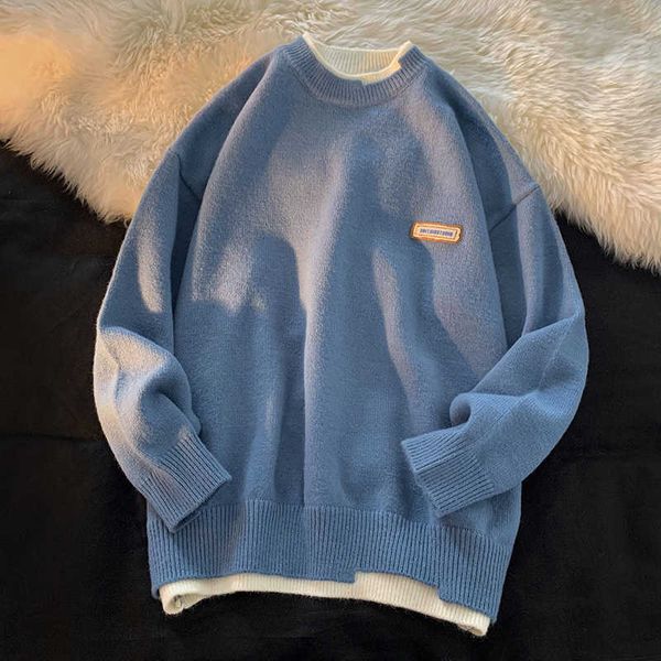 men's sweaters harajuku fake two-piece sweater men spring autumn soft solid o ne pullovers fashion long sleeve knitted g221018, White;black
men's sweaters harajuku fake two-piece sweater men spring autumn soft solid o ne pullovers fashion long sleeve knitted g221018, White;black