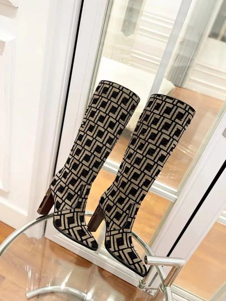 2022high-heeled chenile boots baguette boot with square toe with blue and black jacquard motif heel height 110 mm ladies fashion design
2022high-heeled chenile boots baguette boot with square toe with blue and black jacquard motif heel height 110 mm ladies fashion design