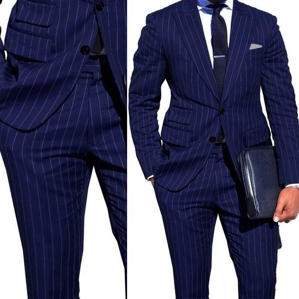 men's suits blazers navy blue stripe custom made business suit with ticket pocket tailored single breasted peak lapel 201123, White;black
men's suits blazers navy blue stripe custom made business suit with ticket pocket tailored single breasted peak lapel 201123, White;black