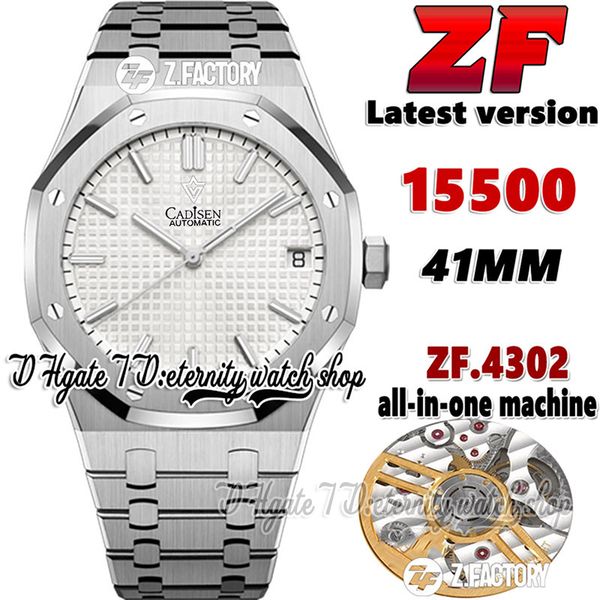zf v2 version xf15500 mens watch cal.4302 zf4302 automatic 41mm white texture dial sapphire ss 904l stainless bracelet steel case 2022 super, Slivery;brown
zf v2 version xf15500 mens watch cal.4302 zf4302 automatic 41mm white texture dial sapphire ss 904l stainless bracelet steel case 2022 super, Slivery;brown