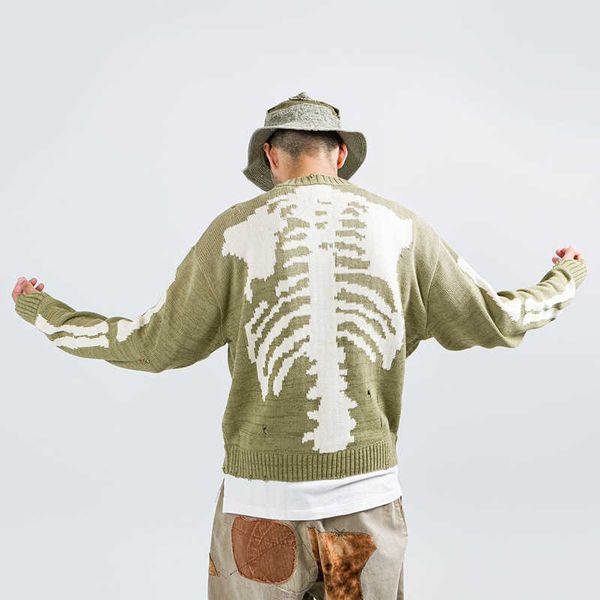 men's sweaters everkaki street hip hop rib skeleton loose knit sweater couple men g221018, White;black
men's sweaters everkaki street hip hop rib skeleton loose knit sweater couple men g221018, White;black