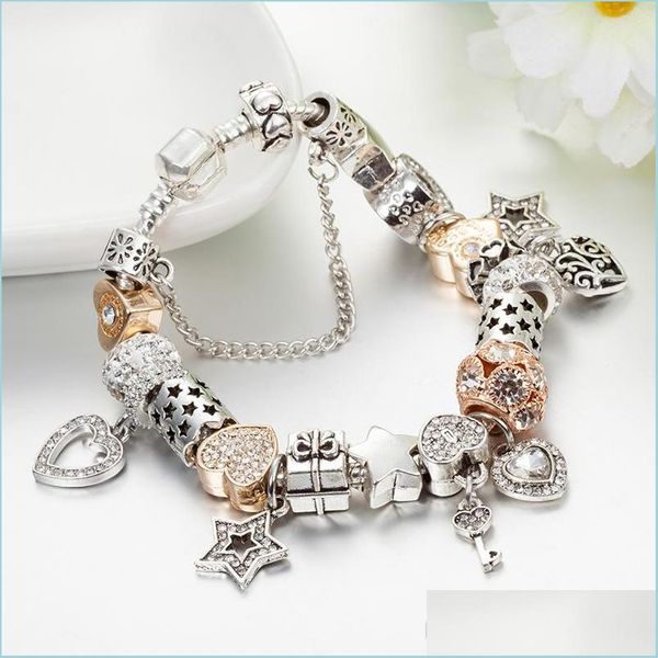 charm bracelets 925 sier plated heartshaped charms and key pendant bracelet for pandora charm bracelets gift jewelry dr dhivx, Golden;silver
charm bracelets 925 sier plated heartshaped charms and key pendant bracelet for pandora charm bracelets gift jewelry dr dhivx, Golden;silver