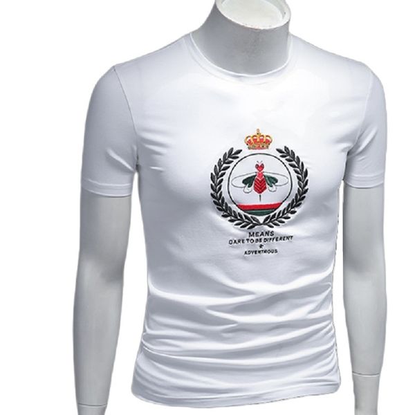 2022 new designer clothes fashion t shirt bee mercerized cotton crown embroidery short-sleeved women's tees, White;black
2022 new designer clothes fashion t shirt bee mercerized cotton crown embroidery short-sleeved women's tees, White;black