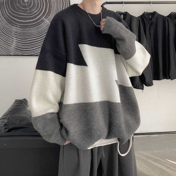 men's sweaters men winter grandpa sweater fashion o-ne patchwork oversized pullover male streetwear harajuku knitted casual warm jumpe, White;black
men's sweaters men winter grandpa sweater fashion o-ne patchwork oversized pullover male streetwear harajuku knitted casual warm jumpe, White;black