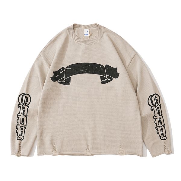 crewneck sweaters knitted oversized men womens print pullover hip hop sweater streetwear casual loose men, White;black
crewneck sweaters knitted oversized men womens print pullover hip hop sweater streetwear casual loose men, White;black