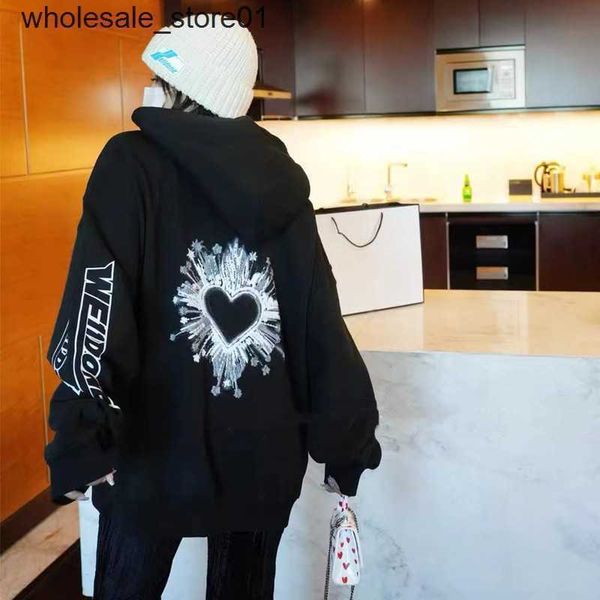 men's hoodies designer sweatshirts we11done flocking back love sweater sleeve printing couple's fashion hoodie, Black
men's hoodies designer sweatshirts we11done flocking back love sweater sleeve printing couple's fashion hoodie, Black