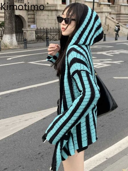 women's sweaters kimotimo striped hooded knitted vest women 2022 autumn lazy long sleeves zipper sweater jacket french retro fashion st, White;black
women's sweaters kimotimo striped hooded knitted vest women 2022 autumn lazy long sleeves zipper sweater jacket french retro fashion st, White;black