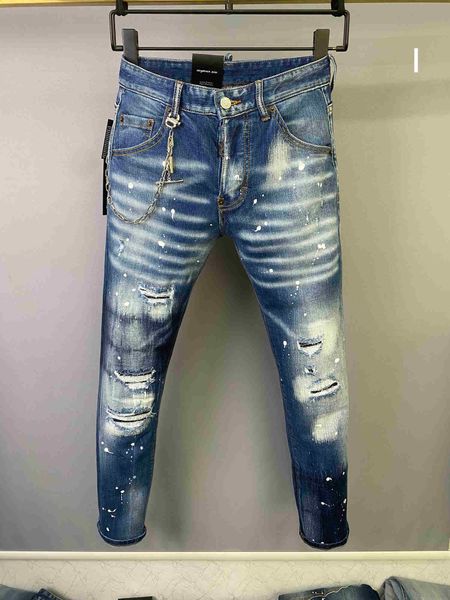 men's jeans 2022 ds men spring/summer long slim pants fashion shorts motorcycle ripped f39, Blue
men's jeans 2022 ds men spring/summer long slim pants fashion shorts motorcycle ripped f39, Blue