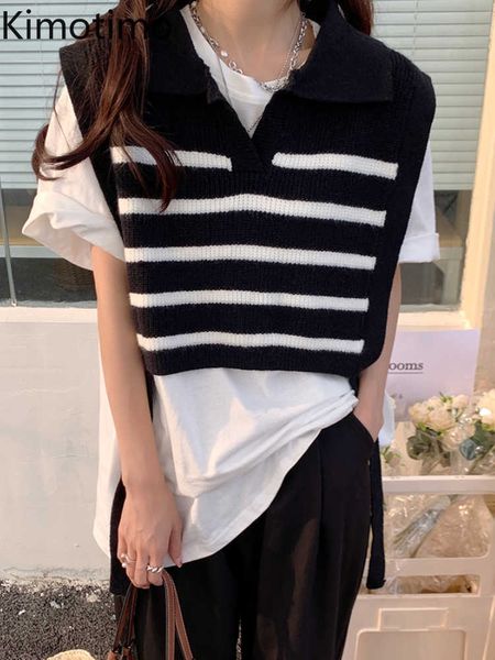 women's sweaters kimotimo striped lace up knitting vest femme autumn new lapel sleeveless pullover korean fashion overlap waistcoat cro, White;black
women's sweaters kimotimo striped lace up knitting vest femme autumn new lapel sleeveless pullover korean fashion overlap waistcoat cro, White;black