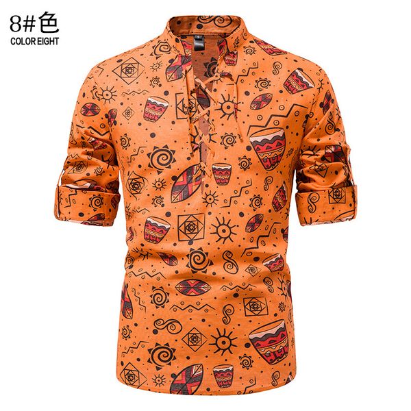 men's casual shirts for men vintage printed drawstring stand collar roll up sleeve t shirt blouse long mens small, White;black
men's casual shirts for men vintage printed drawstring stand collar roll up sleeve t shirt blouse long mens small, White;black